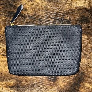 Ipsy Cosmetic Case * 7.5" x 5" * Black Textured Blue Interior